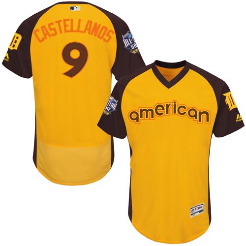 Tigers #9 Nick Castellanos Gold Flexbase Authentic Collection 2016 All-Star American League Stitched MLB Jersey - Click Image to Close